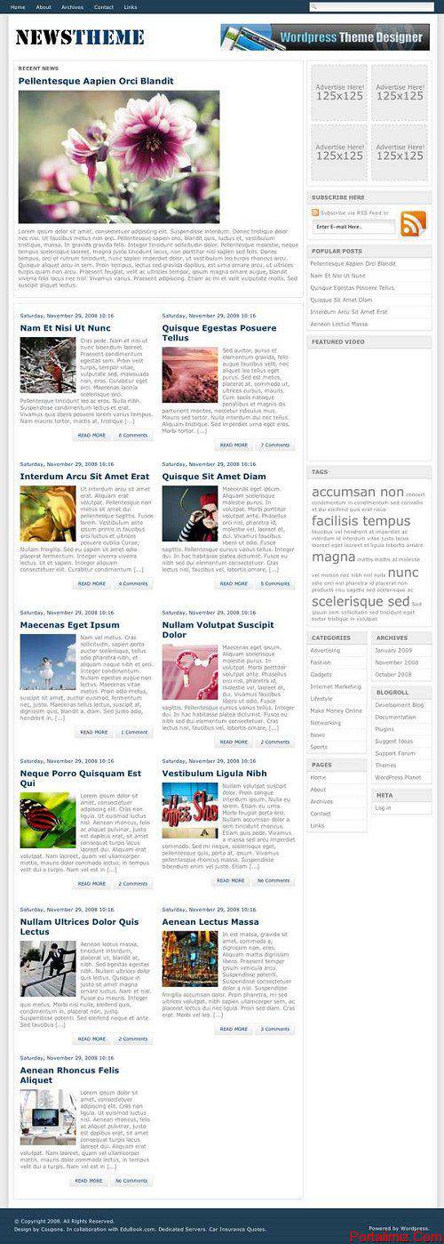 Wordpress NewsTheme Magazin Teması