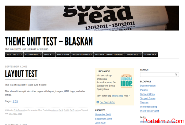 Blaskan WordPress Tema ekran görüntüsü