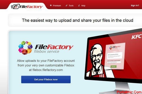 File Factory cloud hosting file sharing layout
