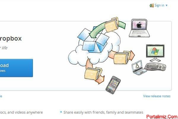 Internet cloud hosting file storage Dropbox.com homepage