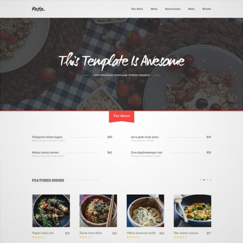 restaurant psd web template