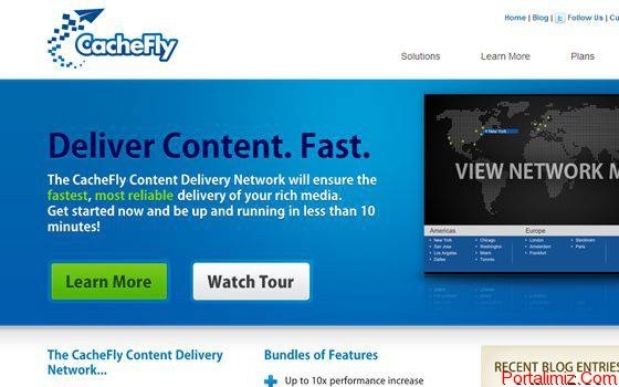 CacheFly CDN Cloud Network homepage website layout